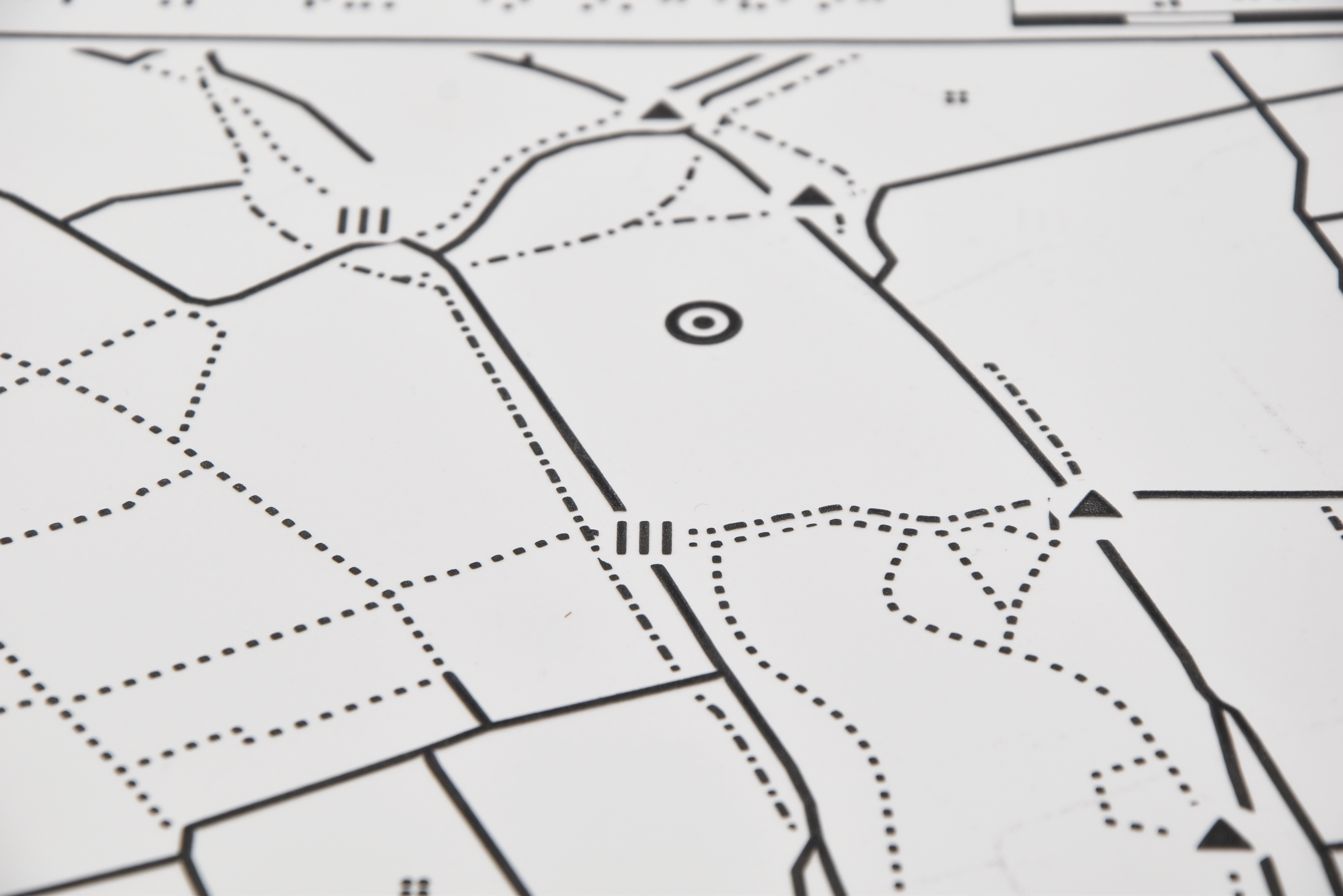 detail van een tactiele kaart van het Musis Sacrum in Arnhem en omgeving