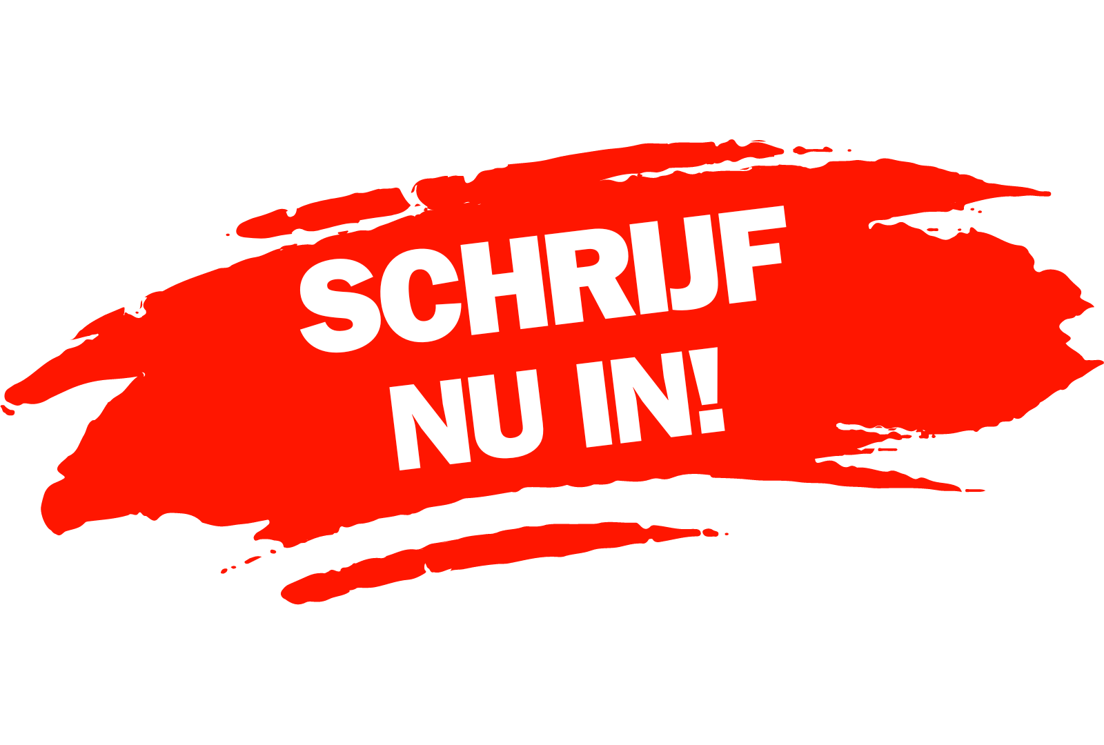 afbeelding van een rode verfstreek met witte tekst 'Schrijf nu in!'