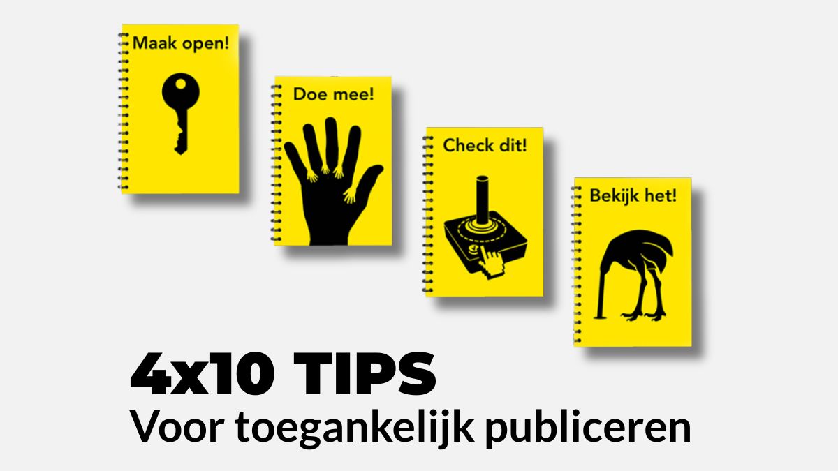 foto van de covers van de 4 snelstartgidsen Toegankelijk Publiceren