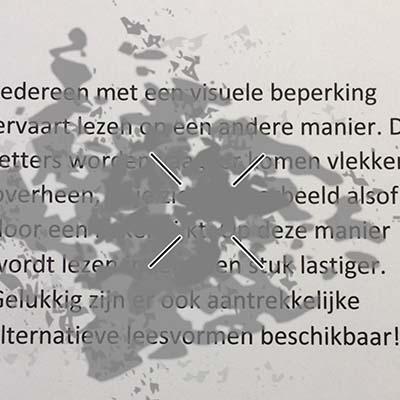 Voorbeeld tekst lezen met oogaandoening maculadegeneratie