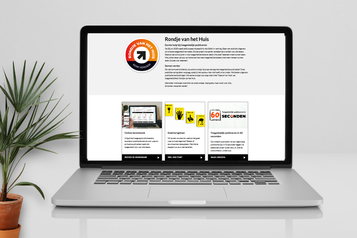 laptop met de pagina Rondje van het Huis