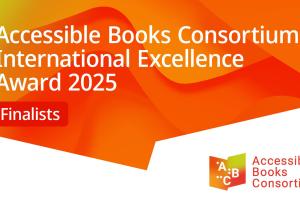 banner met tekst Accessible Books Consortium International Excellence Award 2025, finalists