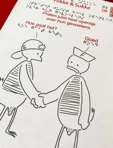 detail van de reliëftekening van Fokke   Sukke inclusief braille (3)