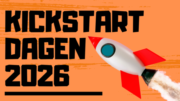 Afbeelding met een raket en de tekst Kickstartdagen 2026